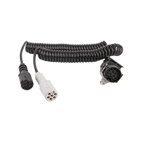 Bobina spirală PU cu 7 poli, una este mufa de 15 pini, celelalte două sunt mufe de plastic de 24 V, lungimea cablului 1 m, 2 m, 3 m.. JH047-G