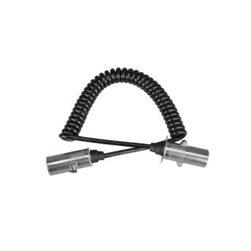 Bobina spiralata PU cu 7 poli, 2 prize metalice 24v, tip N, lungime cablu 1m,2m,3m.....JH016-A