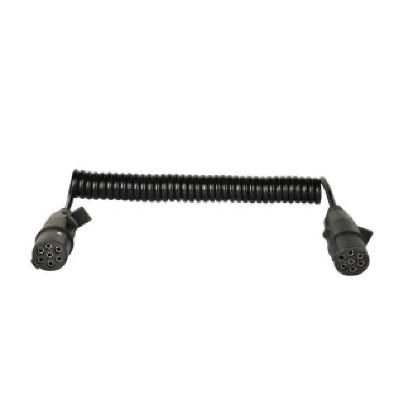 Bobina spiralata PU cu 7 poli, 2 prize din plastic 24v, tip N, lungime cablu 1m,2m,3m.....JH016-C