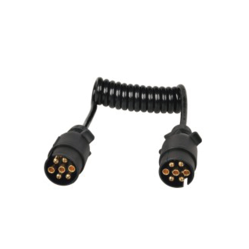 Bobină spirală PU cu 7 poli, 2 mufe JH014, lungime cablu 1 m, 2 m, 3 m..... JH021