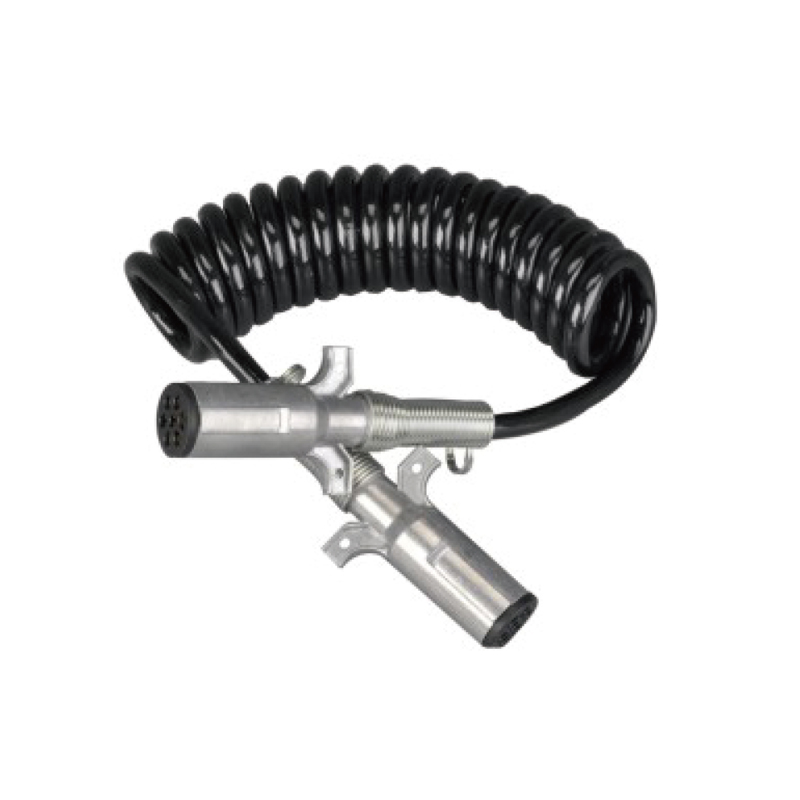 Bobina Spirala Neagra cu doua prize metalice 24V, tip cu șurub; lungime cablu 1m 2m 3m.......JH091-C